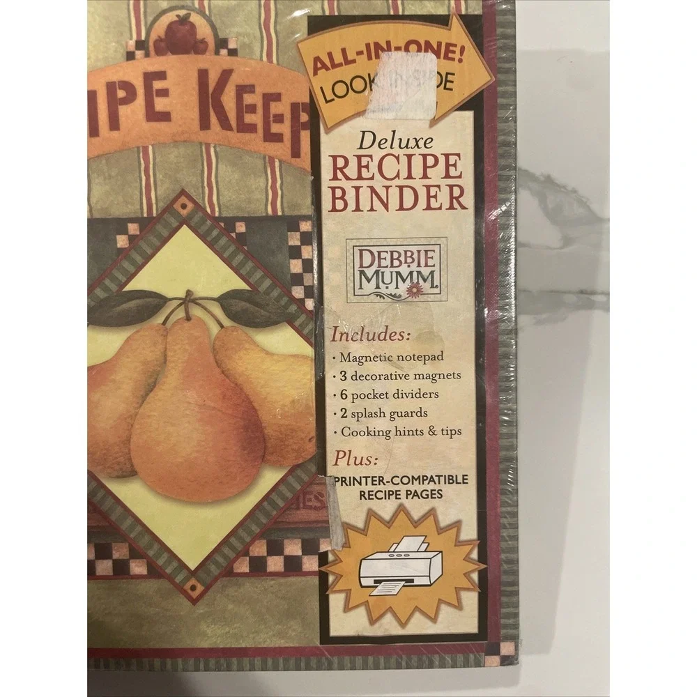 DEBBIE MUMM Deluxe Recipe Binder Like New‎ Pear Design 2008